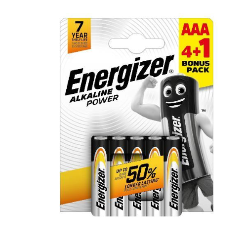 ENERGIZER ALKALINE POWER BATTERIE MINI STILO AAA BONUS PACK 4 +1 OMAGGIO CONF 5 Pz.